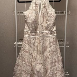 David’s Bridal Formal Midi Dress (Color MIVYNUDE)